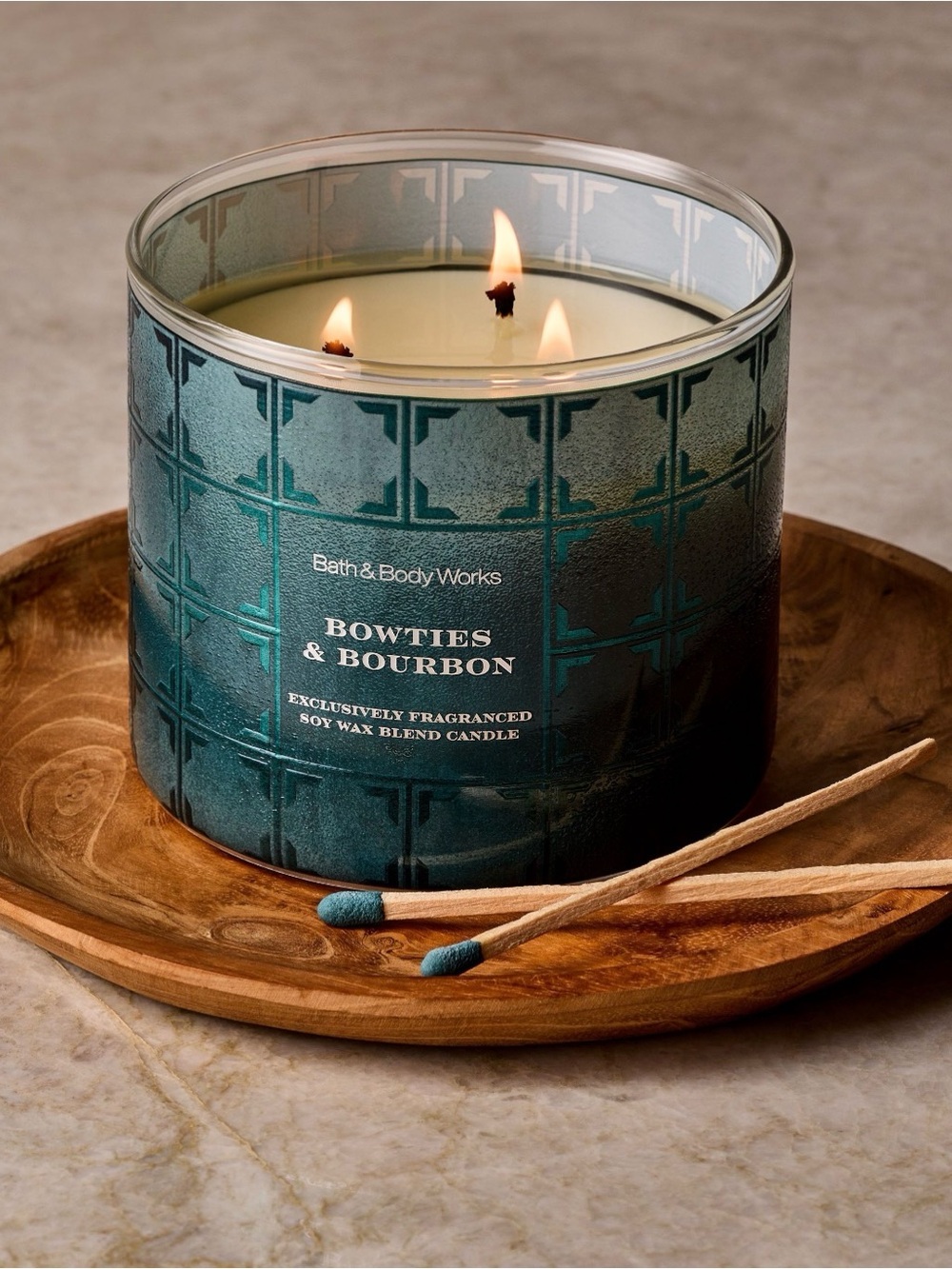 Bath & Body Works Bowties & Bourbon 3-Wick Candle